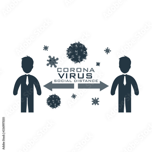 Social Distancing against Corona Virus, People keeping distance for infection risk and disease , social distancing to prevent from virus spreading and flu prevention, Health Care. Vector illustration