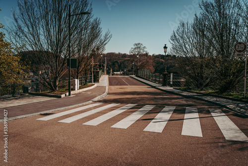 LUXEMBOURG CITY / APRIL 2020: Empty city center in times of Coronavirus global emergency