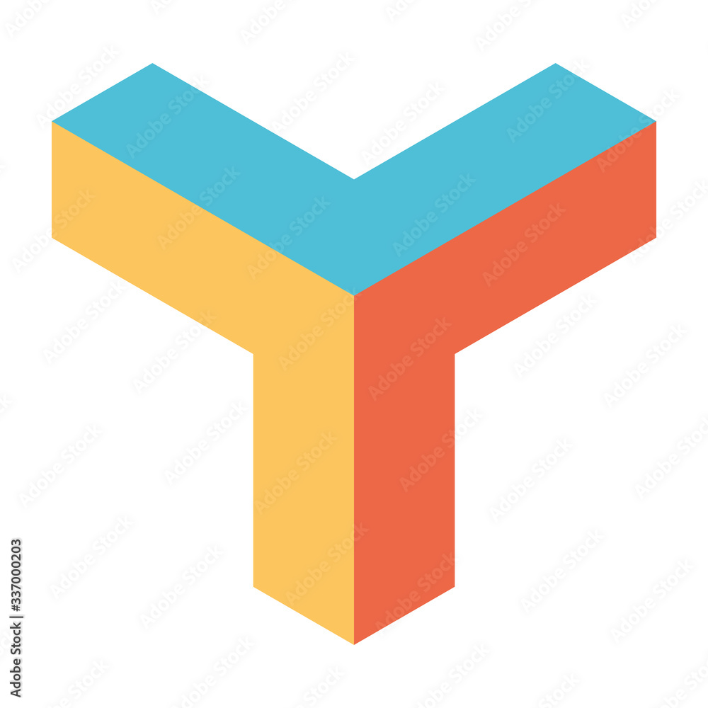 Abstract object of cubes. Retro colored. Isometric 3D vector object Abstract object of cubes. Retro colored. Isometric 3D vector object