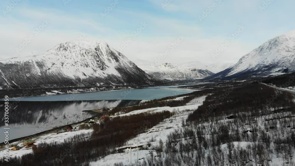 fjord and mountain in Lofoten Island, Norway fjord and mountain in Lofoten Island, Norway