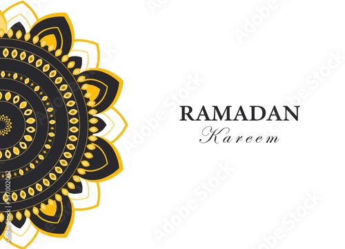 Ramadan greeting template. Muslim, arbic, islamic ornament - seamless pattern, indian mandala line ornament. Vector illustration. photo