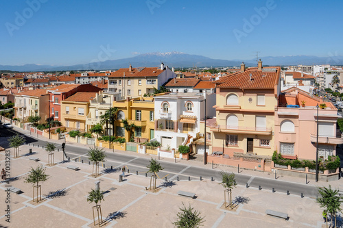 Vue aérienne depuis le palais des rois de Majorque à Perpignan