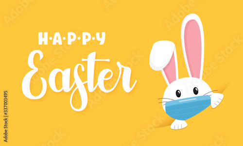 Easter rabbit, easter Bunny and protective mask