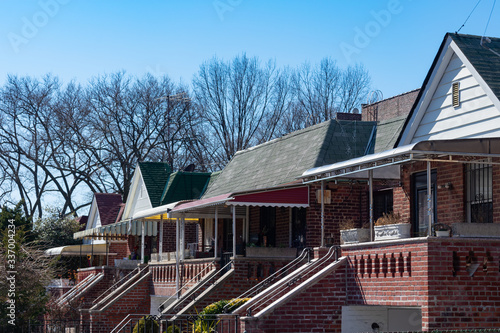 Photography Row of Old Homes in Elmhurst Queens