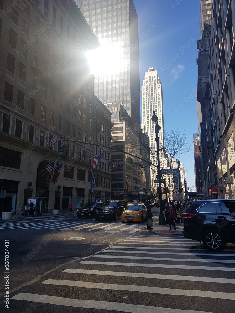 Streets of Manhattan in the spring of 2019. Vertical and horizontal photos