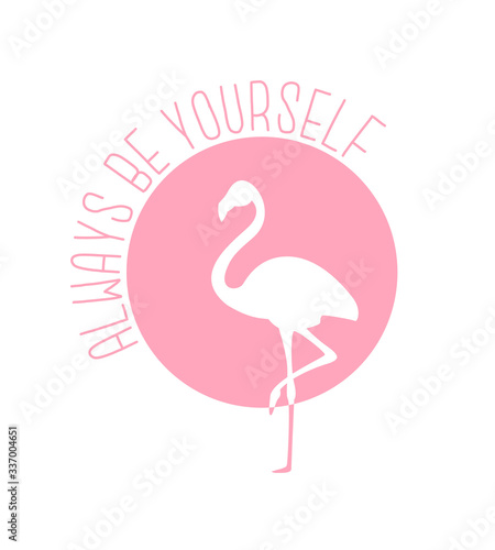 Cute flamingo vector illustration design for fashion fabrics, textile graphics, prints other uses.