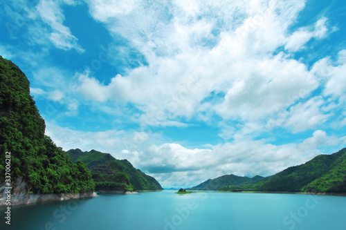 mountain landscape and lake, beautiful panorama © toodtuphoto