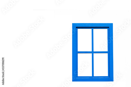 Vintage modern blue windows frame with space  single and double blue frame.
