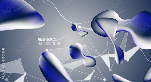 Fluid gradients, abstract liquid bubble shapes background