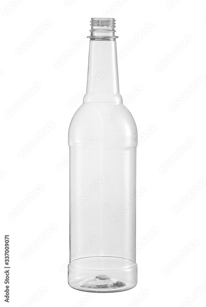 Plastic bottle for beverage (with clipping path) isolated on white background