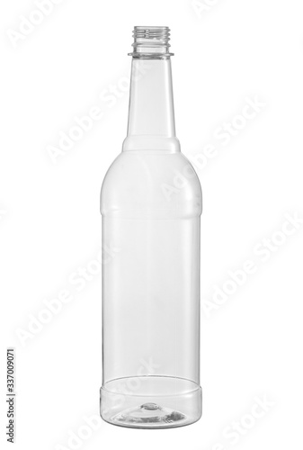 Plastic bottle for beverage (with clipping path) isolated on white background