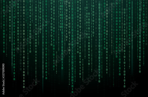 Abstract Technology Background. binary data and streaming binary code background. vector illustration EPS10