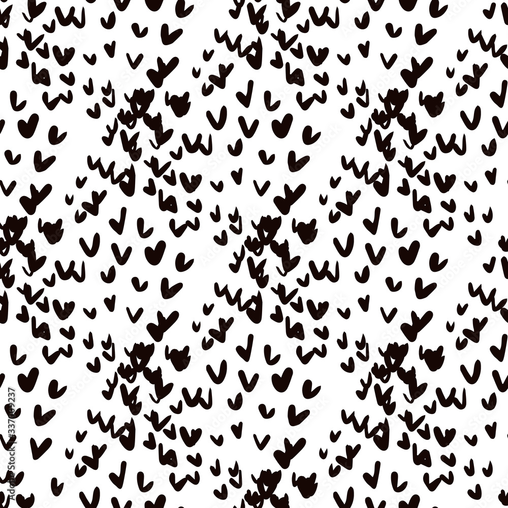 Ink splash abstract random shapes seamless pattern on white background.