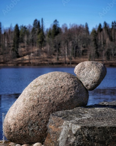 kamień, jezioro, woda, 