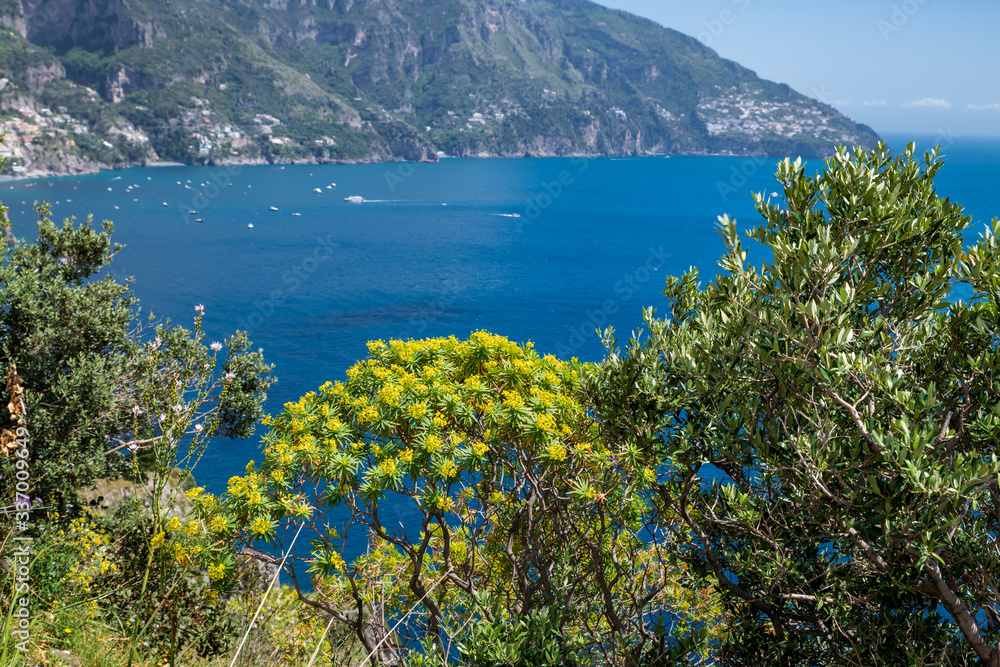 Panoramic view of the Amalfi coast (Salerno, Campania, Italy).