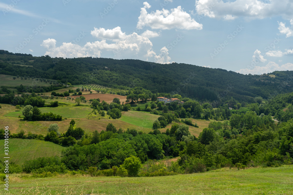 Summer landscape near Monte Santa Maria Tiberina, Umbria, Italy