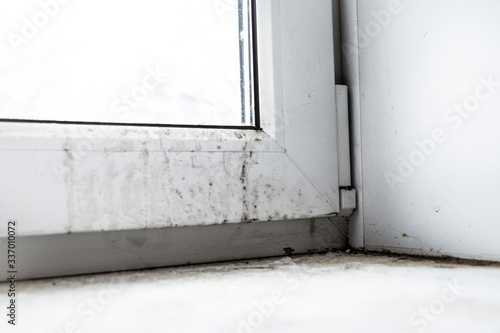 mold in the corner of the window.