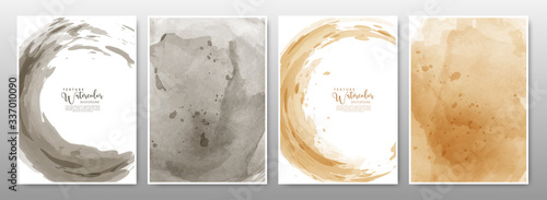 Set of background watercolor earth tone
