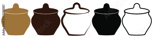 clay pot jar vector