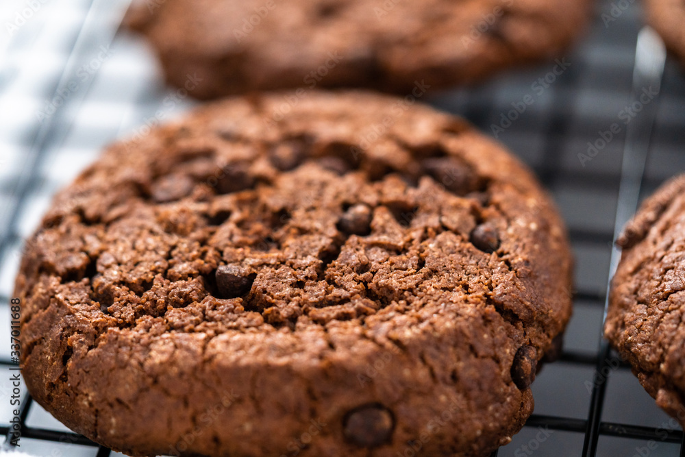 Fototapeta premium Double chocolate chip cookies