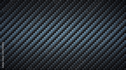 Black carbon fiber texture. Dark metallic surface, fibers weaves pattern and textured composite material vector background