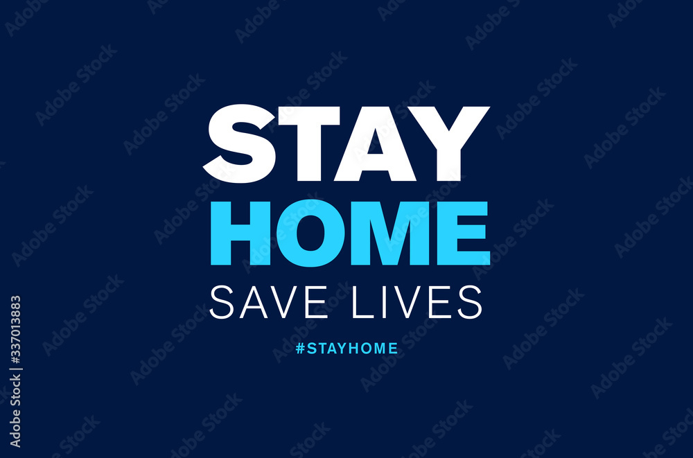 stay home save lives hashtag quarantine, coronavirus epidemic vector illustration