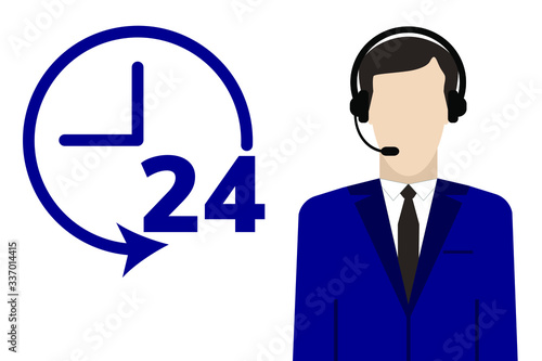 dispatcher with notebook and online order delivery  24 hours