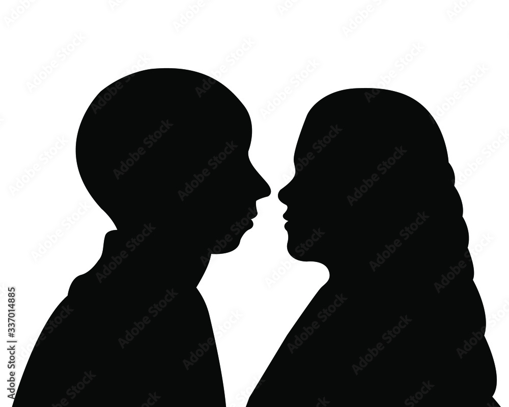 man and woman silhouette vector