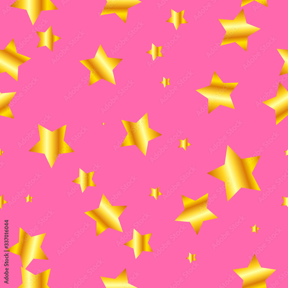 Seamless abstract gold pink rose pattern with simple star Seamless abstract gold pink rose pattern with simple star