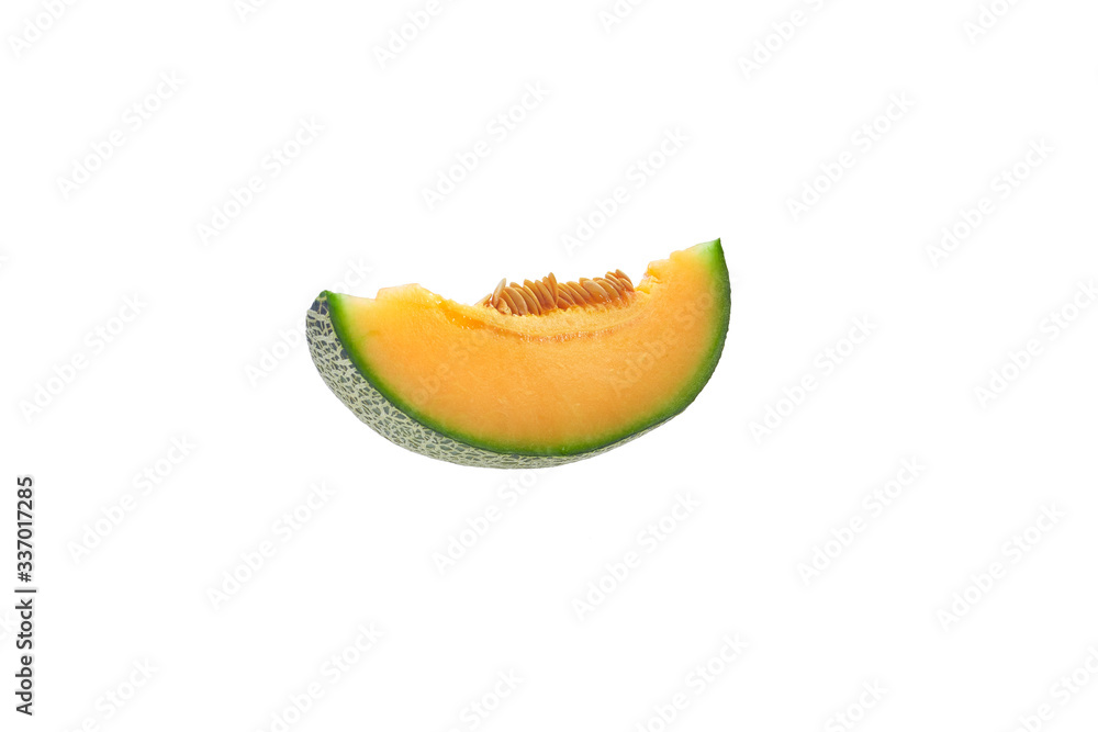 cantaloupe melon slice on white background cantaloupe melon slice on white background