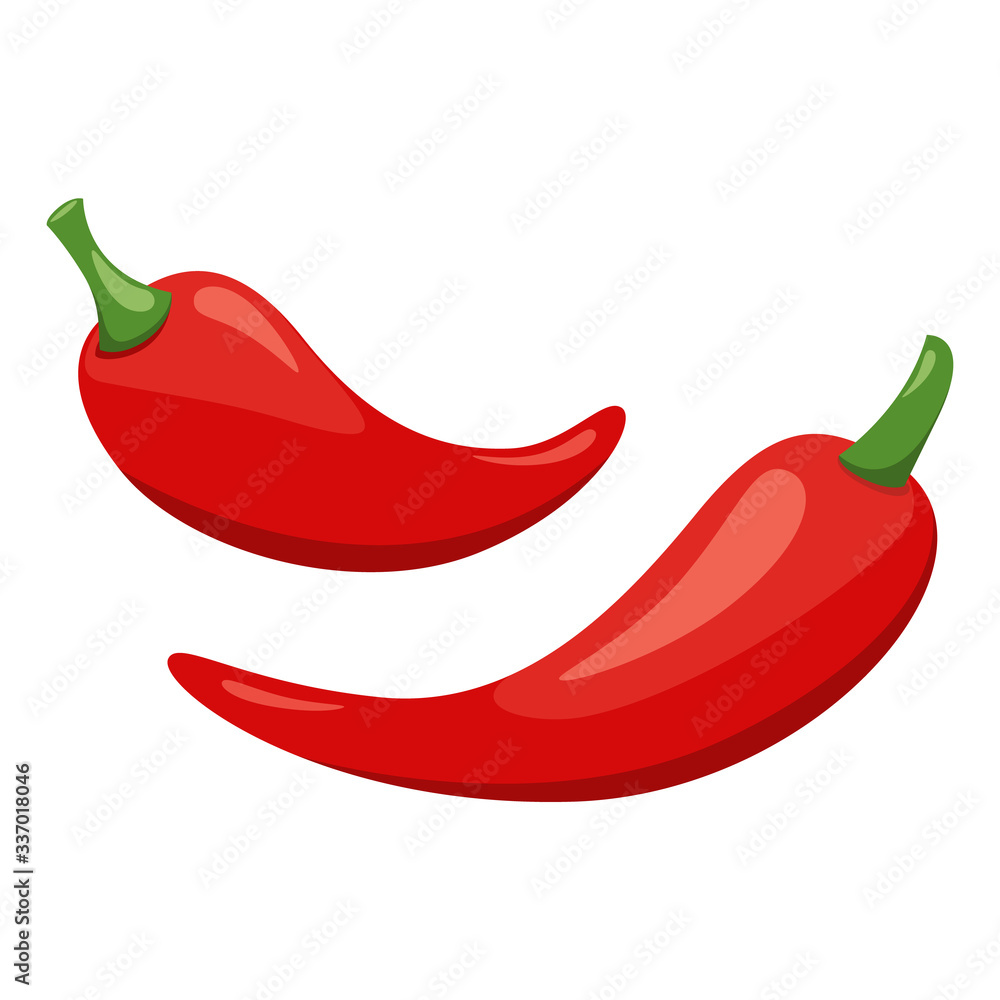 Mexican traditional food - hot chili peppers. Vector