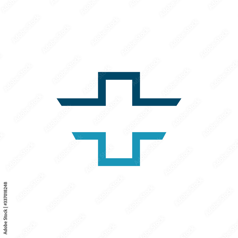 Fototapeta premium Medical and health care logo with using cross icon template