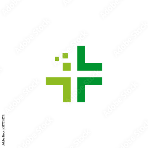 Medical and health care logo with using cross icon template