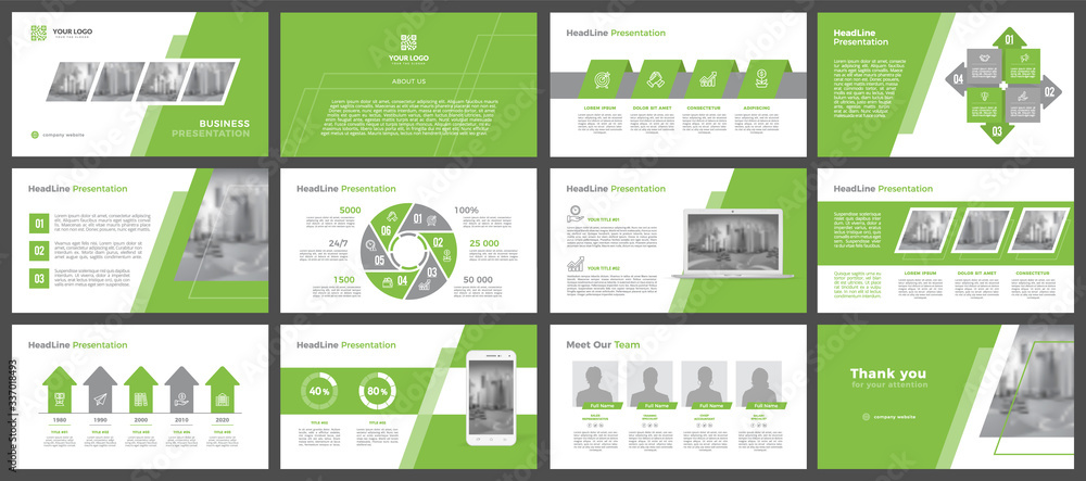 Presentation templates, corporate. Elements of infographics for ...