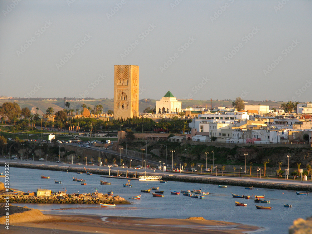 Naklejka premium Morocco. Rabat at sunset from the walls