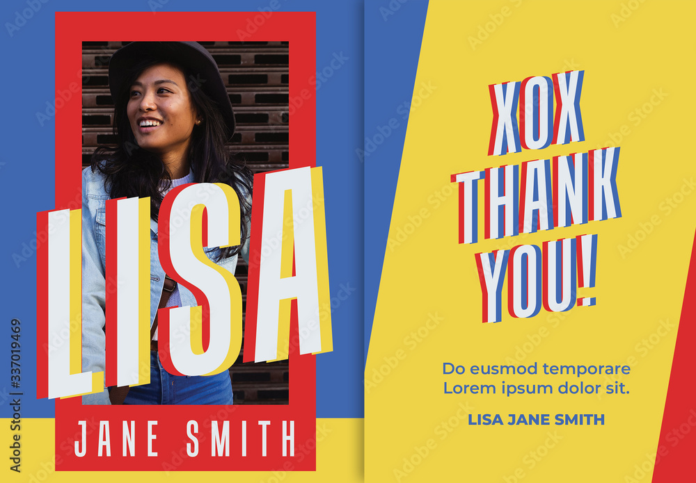 Colorblock Graduation Invitation Set Stock Template | Adobe Stock