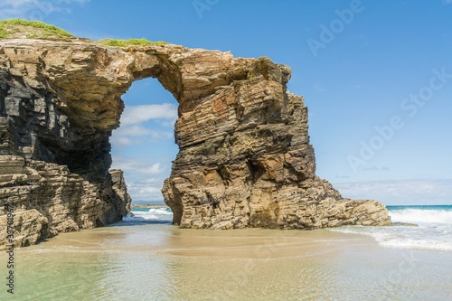 Praia das Catedrais, a famous beach in the atlantic coast of Spain.