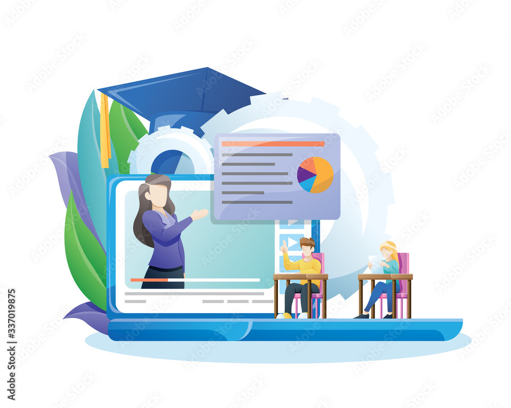 Fototapeta premium Vector illustration Online education