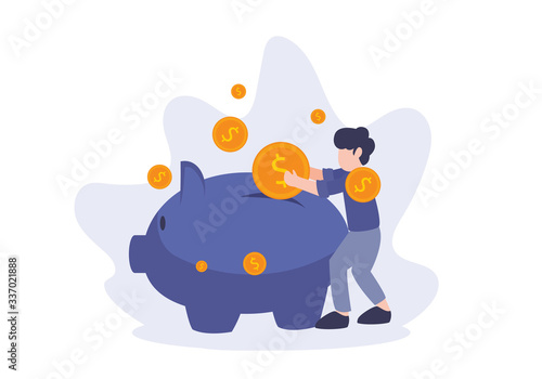 Money saving concept. Flat ...