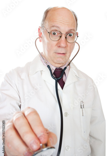 Slika na platnu Doctor: Physician Suprised By What He Hears