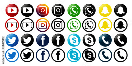 Conjunto de símbolos de redes sociales 100% creadas desde cero, listos para usar en tus páginas web y proyectos, photo