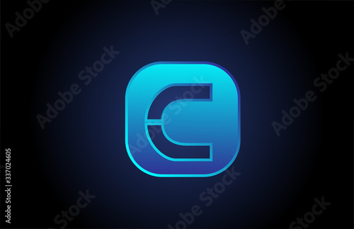 black blue C alphabet letter logo icon design for company and business