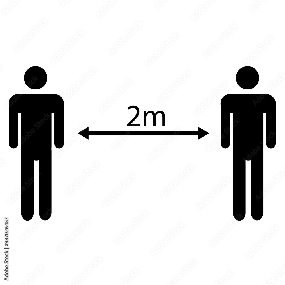 social distancing icon on white background. flat style. 2 meters distance between humans. keep distance symbol. quarantine measures sign. social distancing icon on white background. flat style. 2 meters distance between humans. keep distance symbol. quarantine measures sign.