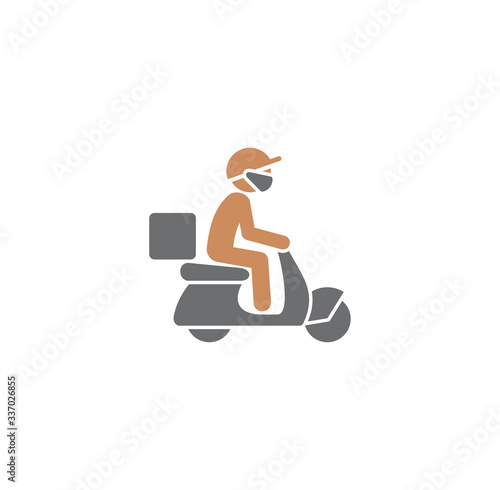Fototapeta Naklejka Na Ścianę i Meble -  Contactless delivery related icon on background for graphic and web design. Creative illustration concept symbol for web or mobile app