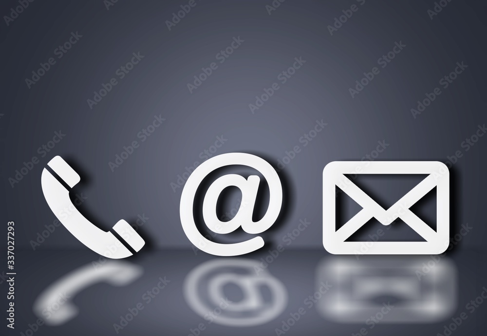 Various white icon collection for contact message Various white icon collection for contact message