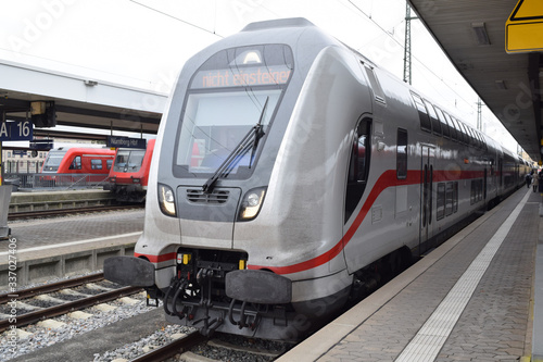 Intercity train in Nuremberg Central Station, Germany