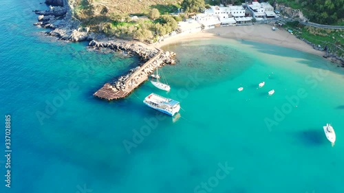 drone view of rhodes island Greece aegean sea photo