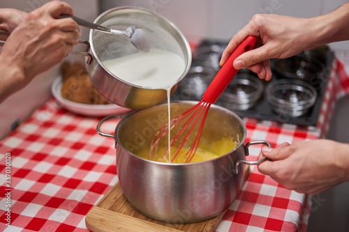 Preparing creme brulee