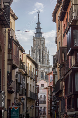 Toledo, Spain, 5,7,2015: streets of Toledo with the cathedral in the background © Alberto