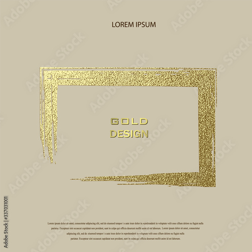 Grunge golden frame on beig...